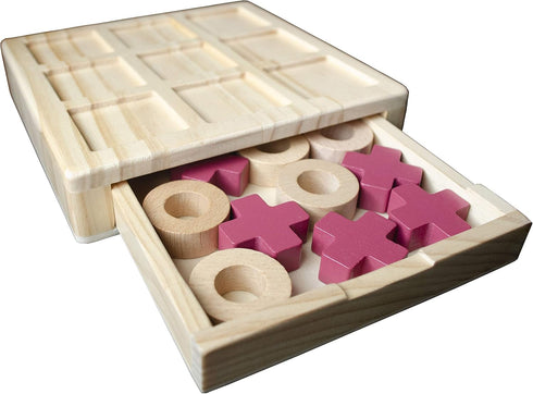 TIC TAC Toe Wooden Board - Classic Family Strategy Game, Outdoor Game