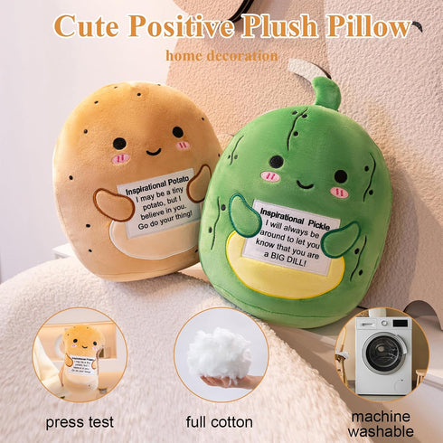 Finebee 10" Potato Plush, Cute Potato Stuffed Animal, Positive Doll Funny Reduce Pressure Toy Cheer Up Gifts for Girls