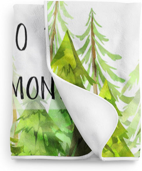 WolfeDesignPDD (30x40) Forest Milestone Blanket Month Growth Tracker Minky Fleece Blanket Rustic Baby Boy Nursery Trees