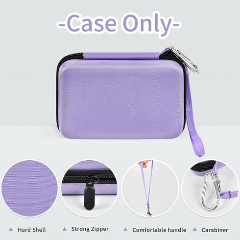 Hard Case for Analogue Pocket Handheld Game Console - Portable Storage Bag for Video Games and Accessories (Purple)