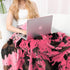 Cute Hot Pink Blanket for Kids - Soft Strawberry Pink Small Girls Toddler Blanket, Cow Print Gifts for Birthday Holidays