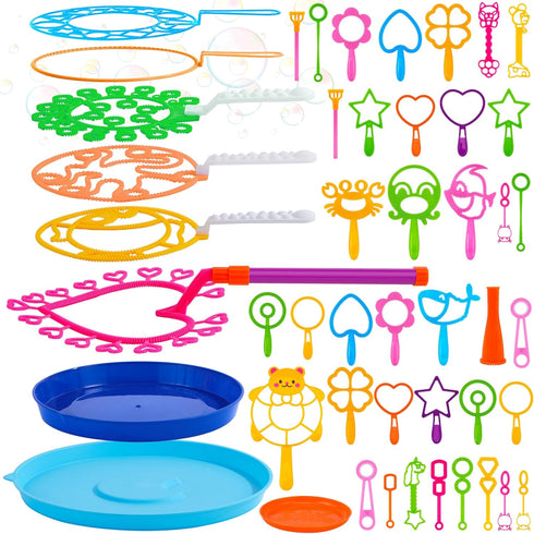 Set, 48 Summer JOYIN Big Bubble Wands Pcs Giant Bubble Maker with Tray Bulk for Kids Adults Gifts, Outside Toys, Easter