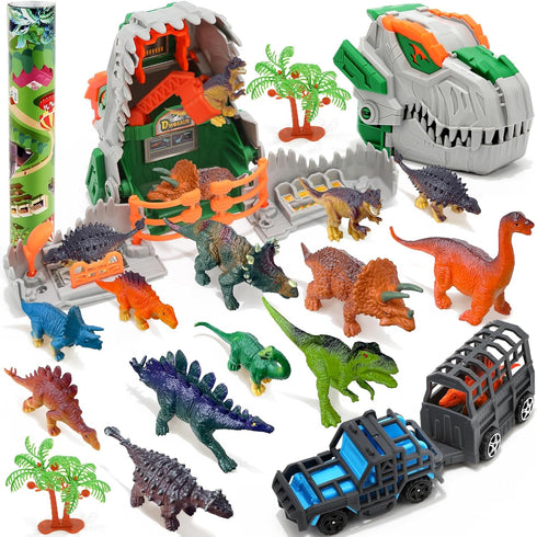 ROSEORGUN Dinosaur Toys for Kids 3-5, 12 Realistic Dinosaur Figures with a Detachable