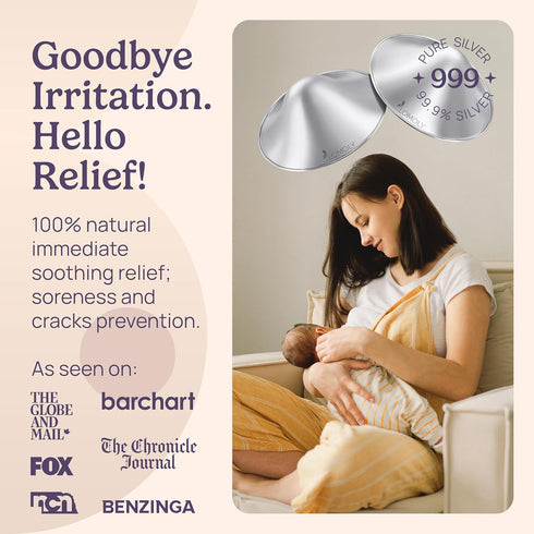 999 1.8x0.6 inch) Silver Nursing Cups: Pure Silver Nipple Shield | Breastfeeding Nursing Cups w/Breast Shields