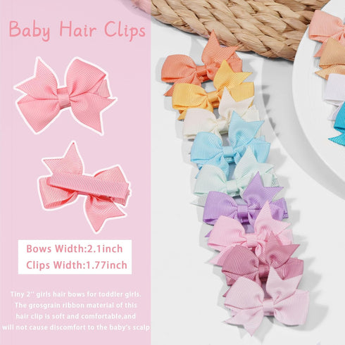 CÉLLOT 20PCS Hair Clips for Girls, Fully Lined Alligator Clips for Toddlers, Kids, Infants, and Babies