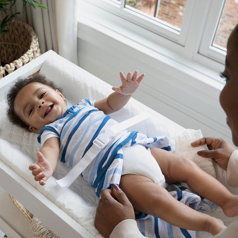 Ingenuity Contoured Changing Pad Includes Waterproof Changing Liner and Safety Fastening Strap with Quick-Release