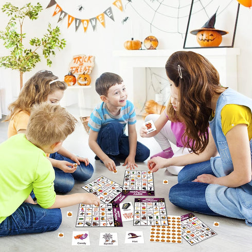 V-Opitos Halloween Bingo Game Card for Kids/Adults, 36 Players, Family/School Classroom Halloween Party Favor