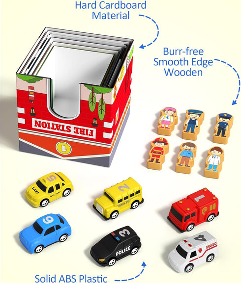 Community 2 3 4 Coogam Montessori Sorting & Stacking Blocks with Nesting Garages Cars, Stackable Number Boxes