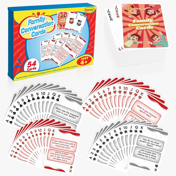Family Conversation Cards, Playing Question Card Games for Families, Dinner Table & Road Travel Activities for All Ages