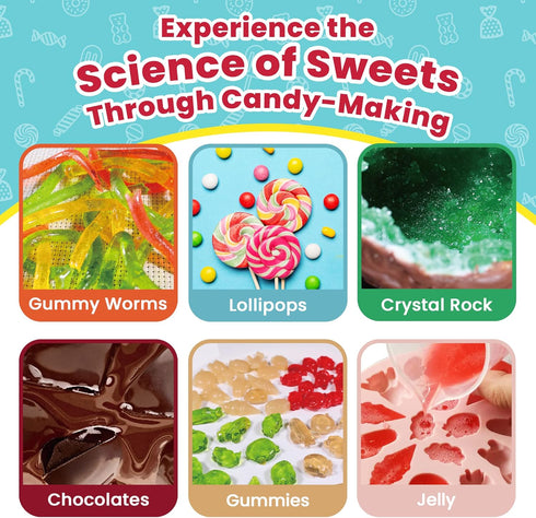 Playz Edible Candy Making Science Kit for Kids Ages 8-12, 40 Experiments to Make Your Own Chocolates