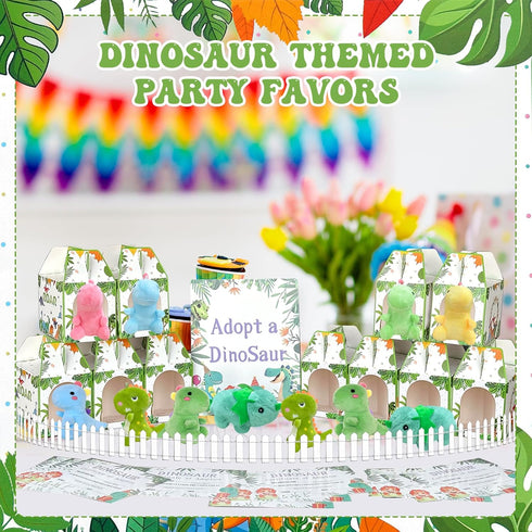 Gaiaring 38 12 12 12 1 1 Pcs Adopt a Dinosaur Pet Party Favors Include Mini Dinosaur Stuffed Animals Foldable Boxes