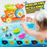 Baby Bath Toys for Toddlers 1-3, Bear Kids Bath Tub Toys with 2 Turtle Swimming Toys & 3 Floating Boat Gifts