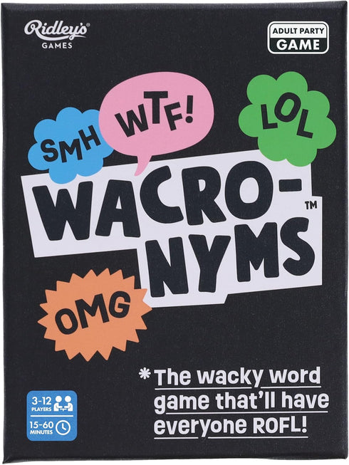 Ridley's Games Wacronyms Funny Acronym Word Game for Friends and Families, 3-12 Players | 15-60 Minute Game Play