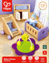 Set Playset Hape Wooden Doll House Furniture Baby's Room with Baby| Pretend for Kids Wooden Dollhouse