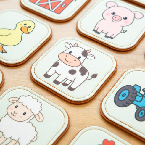 1+ Felt Farm Matching Game for Toddlers Farm Animal Memory Game & Flash Cards Soft and Safe for Ages Montessori