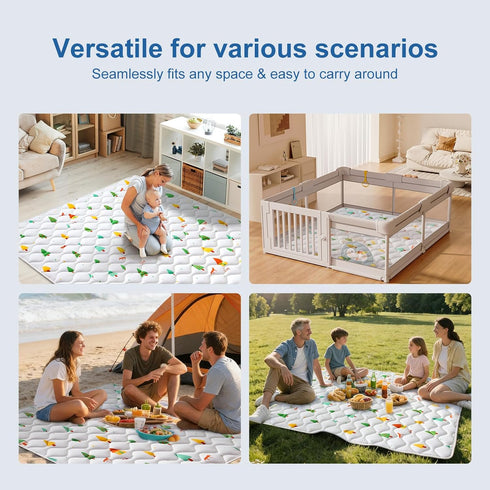 50" 50", Odorless Premium Foam Baby Play Mat x Soft Microfiber Fabric Crawling Mat for Floor- Comfortable
