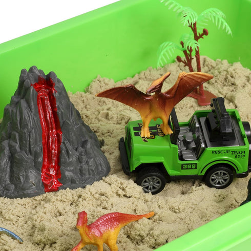 3 4 5 6 7 8 AGENTLAN Dinosaur Sensory Bin, Dinosaur Dig Sensory Toys with Play Sand for Toddlers Boys and Girls, Kids