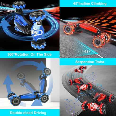 RC Car, RC Stunt Car, 2.4 GHz Remote Control Gesture Sensing Toy Car Hand Control Stunt RC Toys for Children Aged 3-12