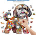 Wooden Puzzles for Adult, Shih Tzu Dog Wooden Jigsaw Puzzle, Unique Shape Lhasa Apso Wood Cut Puzzle, Best Gifts for Chrismas Family Game Puzzle Lovers (S-8 * 8.4in-100pcs)