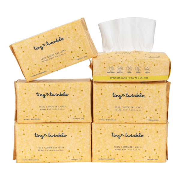 Tiny Twinkle 100% Cotton Dry Wipes for Baby | 480 Count |