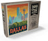 MyPuzzle Dallas, Texas: Sunset Skyline Vintage Poster, Premium 500 Piece Jigsaw Puzzle for Adults