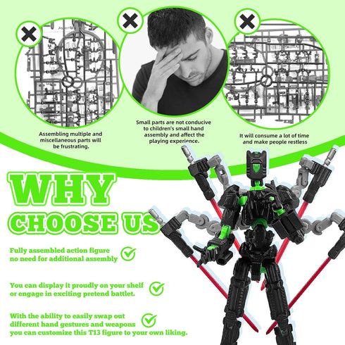 PkghoKids T13 FigureT13 13 3D 13 8 Inch) Assembly Completed Action mision figuras originales Printed Toys Nova Action