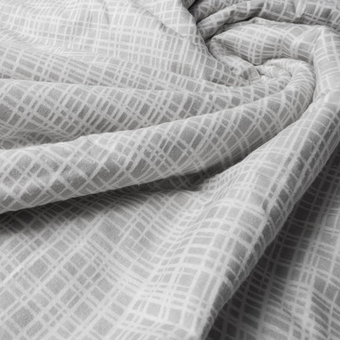 100% 10-Inch 28 52 Criss Cross Fitted Crib Sheet - Cotton; White, Gray; Fully Elasticized; Pockets; Fits Standard Crib