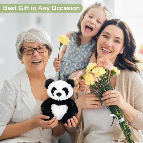 SuzziPals Heatable & Coolable Panda Stuffed Animals, Cute Microwavable Heating Pad Plushies for Soothing