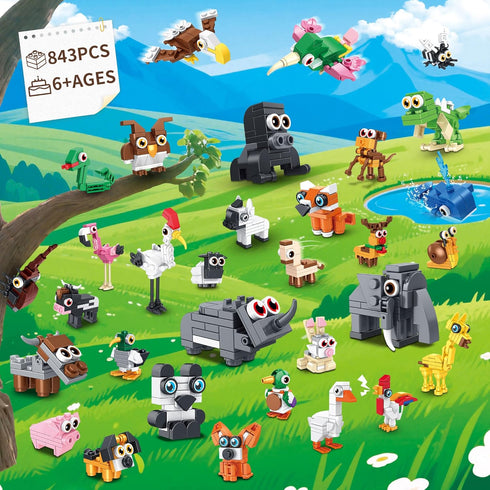 EITOLNR 32 Packs Sets 8-12 Party Favors Building Block for Kids,Mini Animal Building Toys for Classroom Prizes,Goodie