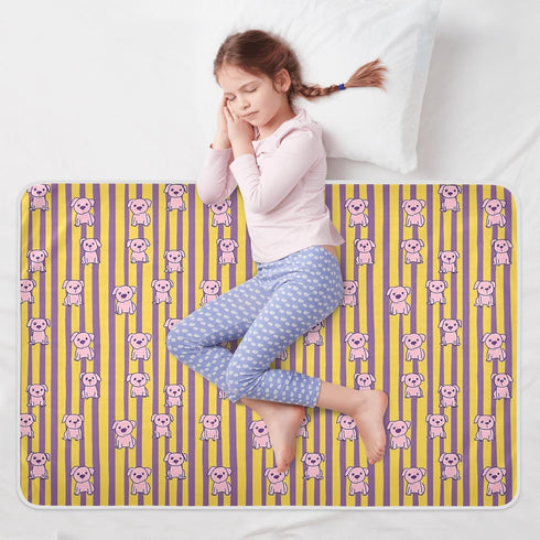 siphylline 52" 34" Pink Puppies Yellow Purple Striped Extra Large Resuable Changing Pad Covers Highly Absorbent Pee