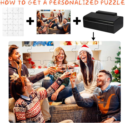 12 Sets Blank White Jigsaw Puzzles, Sublimation Craft, White DIY Custom Puzzle for Heat Press Transfer