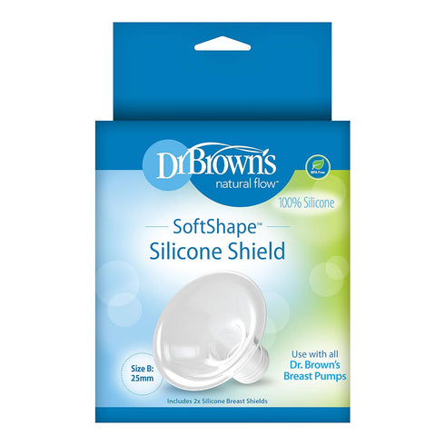Dr. Brown's Softshape Silicone Shields for Manual & Electric Breast Pumps, BPA Free, Size B (25mm), 2 Count