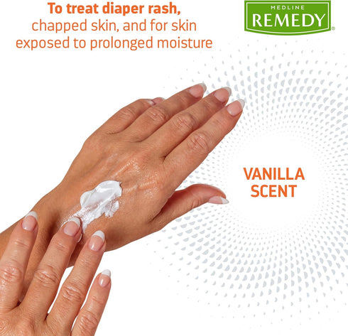 Medline Remedy Clinical Zinc Oxide Paste, Skin Protectant (4 oz Tube), Vanilla Scent, Diaper Rash Cream
