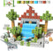 Veecafiodi Magnetic Blocks 108PCS, Dinosaur Magnetic Building Blocks with 6 Dinosaur Figures,