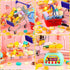 150-Piece Set Miniature Shopping Cart with Baskets and Accessories