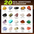 LotFancy Gemstone Dig Kit, Excavate 20 Real Gems, Science Kit for Kids Age 8-12, Educational Toy with Mining Tools