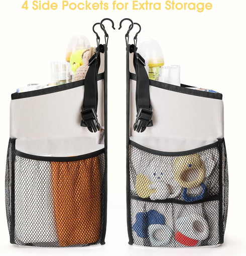 Pack 52+ Maliton Hanging Diaper Organizer - Caddy for Changing Table, Crib, n' Play - Stacker Holds Diapers - Nursery