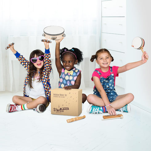 STOIE'S Wooden Musical Instruments for Kids Ages 5-9, Montessori Baby Musical Instruments for Toddlers 3-5