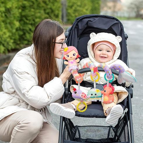 0-6 0-6 0 3 Car Seat Toys for Babies Months Boy Girl Carseat Toys Hanging Spiral Stroller Toy, Infant Toy Months Baby