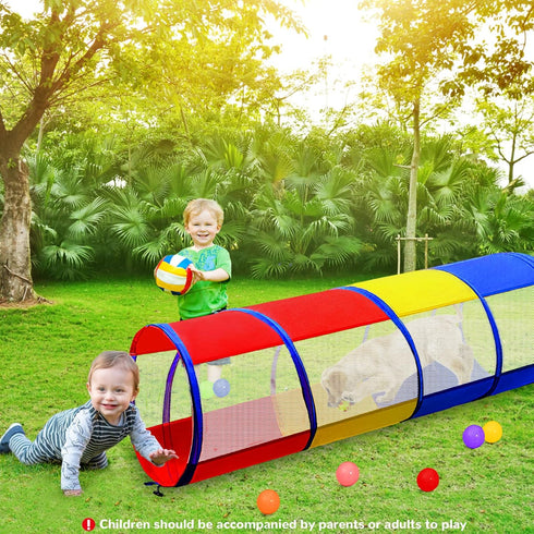 Kids Play Tunnel for Toddlers 1-3, 6 Foot Pop Up Crawling Toy with 2 Mesh Sides, Indoor Outdoor Gift for Children