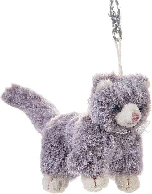 Dilly dudu Gray Cat/Kitten Stuffed Animal Plush Keychain - 4-Inch
