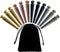 WE Games Easy-Grip Metal Cribbage Board Pegs and Velvet Pouch - Set of 12 Pins (3 Brass, 3 Chrome, 3 Black, 3 Copper)