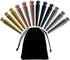 WE Games Easy-Grip Metal Cribbage Board Pegs and Velvet Pouch - Set of 12 Pins (3 Brass, 3 Chrome, 3 Black, 3 Copper)