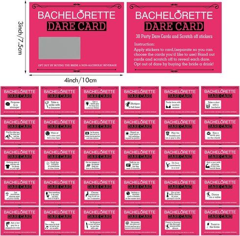 35 Pieces Girls Single Party Dare Cards, Scratch Off Activity Funny Dare Cards for Wedding Supplies