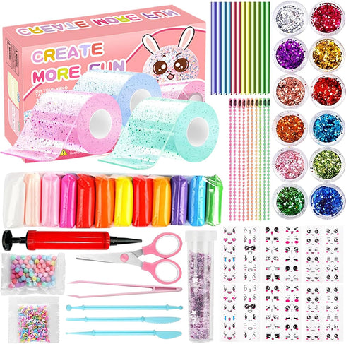 62 Pcs Nano Tape Bubble Kit, Double Sided Elastic Adhesive Bubbles, DIY Stress Balls Toys for Kids Crafts Party