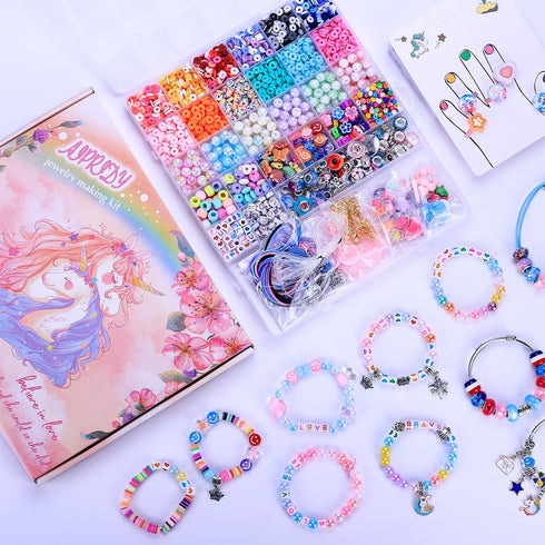 3200 5 6 7 8 9 10 11 12 AIPRIDY Pieces Girls Toys Bracelet Making Kit, Unicorn/Mermaid Clay Beads Jewelry Activity Kit