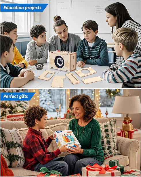 Poraxy 8-12 12-14, 8-10, 9 11 13 15 16+ Science Kits for Kids Age STEM Kits Build Your Own FM Radio Kit, Electronic DIY