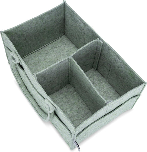 Parker Baby Diaper Caddy and Nursery Storage Bin | Removable Nursery Organizer Insert, Neutral Design, Multi-Purpose Baby Essentials | Car Organizer and Baby Diaper Bag | Regular - Sage Green by Parker Baby Co.