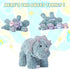 IKASA Triceratops Dinosaur Stuffed Animal Mom and Baby Plush Toy, Cute 18" Huggable Family Set for Kids
