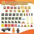 Set 2 2 3-5 5-7, 3+ Magnetic Tiles Road with Fire Trucks & Dolls, Double-Sided Magnet Tiles with Cranes, Toys for Boys